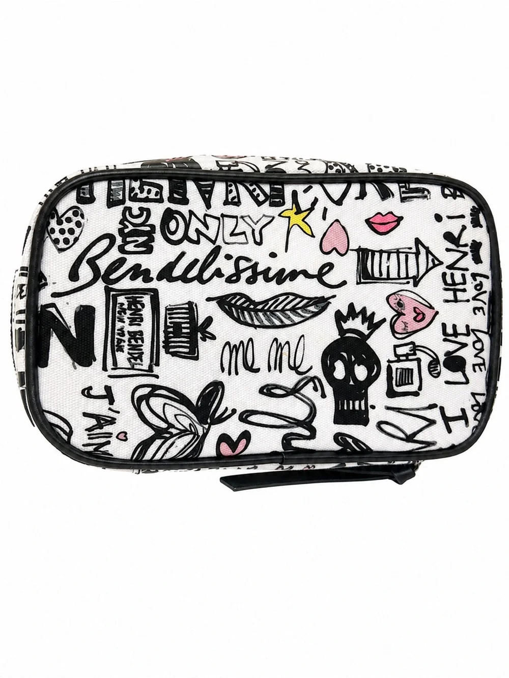 Henri Bendel West 57th Graffiti Print Travel Jewelry Cosmetic Case Zip Pouch - Picture 4 of 6